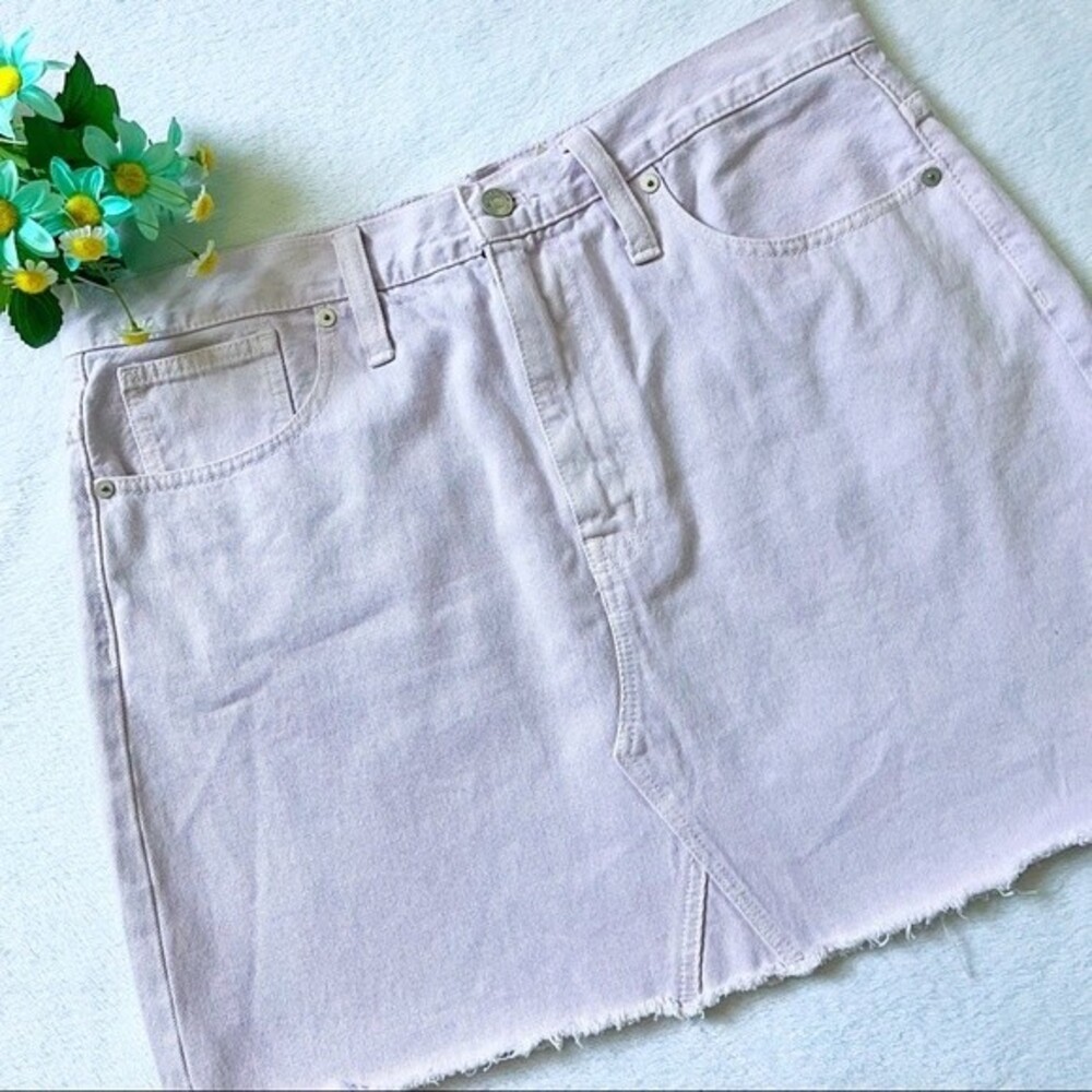 NWT Madewell Lilac A-line Denim Mini Skirt Size 32